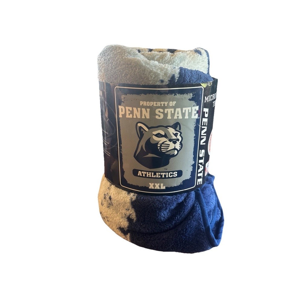 Penn State Nittany Lions Royal Plush Raschel Blanket Soft Throw 50" X 60" New